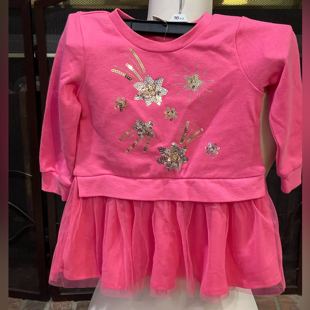 Peek Pink Sequin Starburst Casual Dress